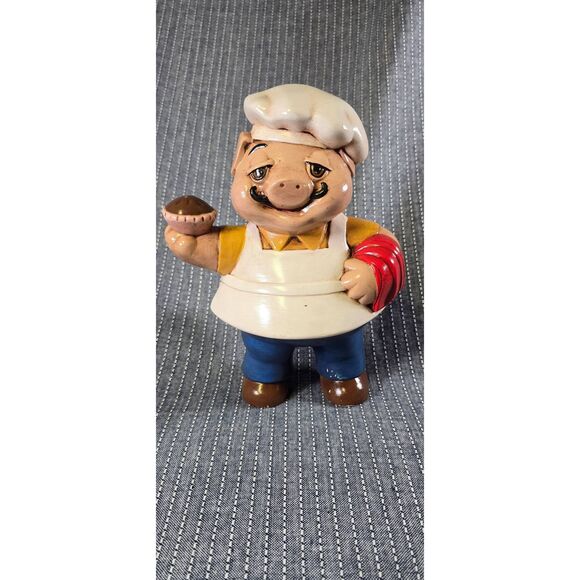 Vintage Ceramic Figurine of a Pig Chef - Picture 1 of 10